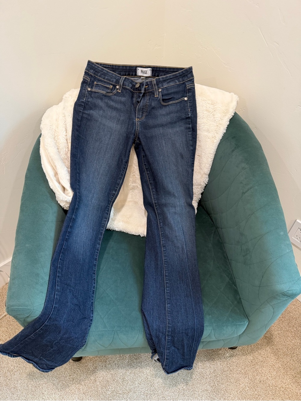 PAIGE Dark Indigo Flare Jeans